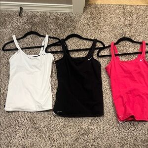 Women's Nike Athletic Tank Top Set - White, Black, and Pink
